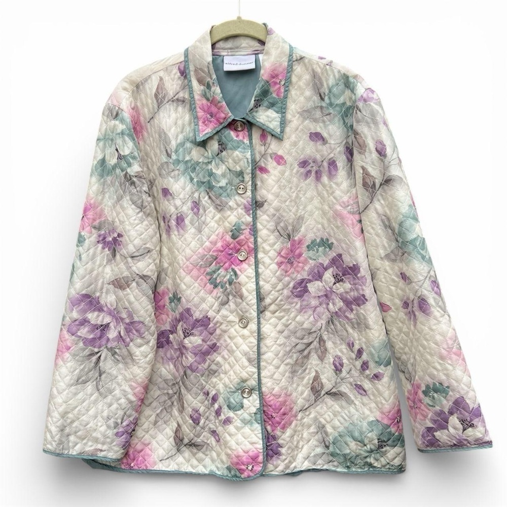 Alfred Dunner Pastel Floral Quilted Jacket